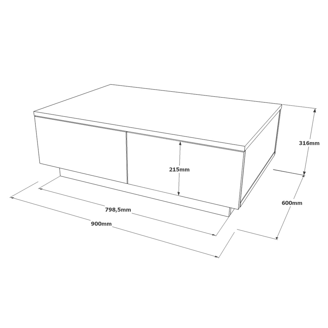 Teravista Coffee Table Concrete - Stone Finish