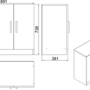 Valmere Book shelve file cabinet Wide Oak