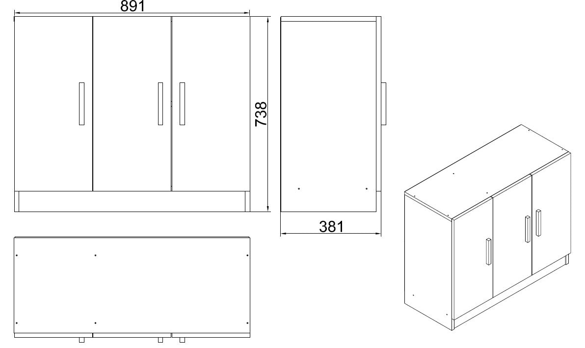 Valmere Book shelve file cabinet Wide Oak