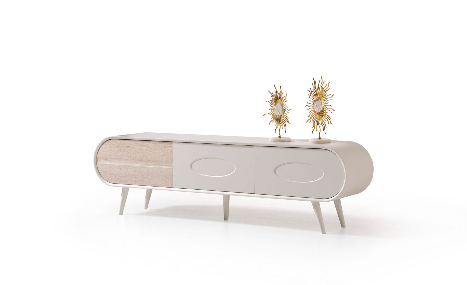 Discovery Tv Unit Cream Travertine 200cm