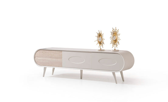 Discovery Tv Unit Cream Travertine 200cm