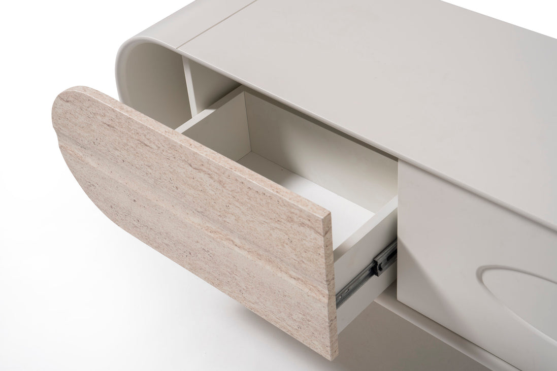 Discovery Tv Unit Cream Travertine 200cm
