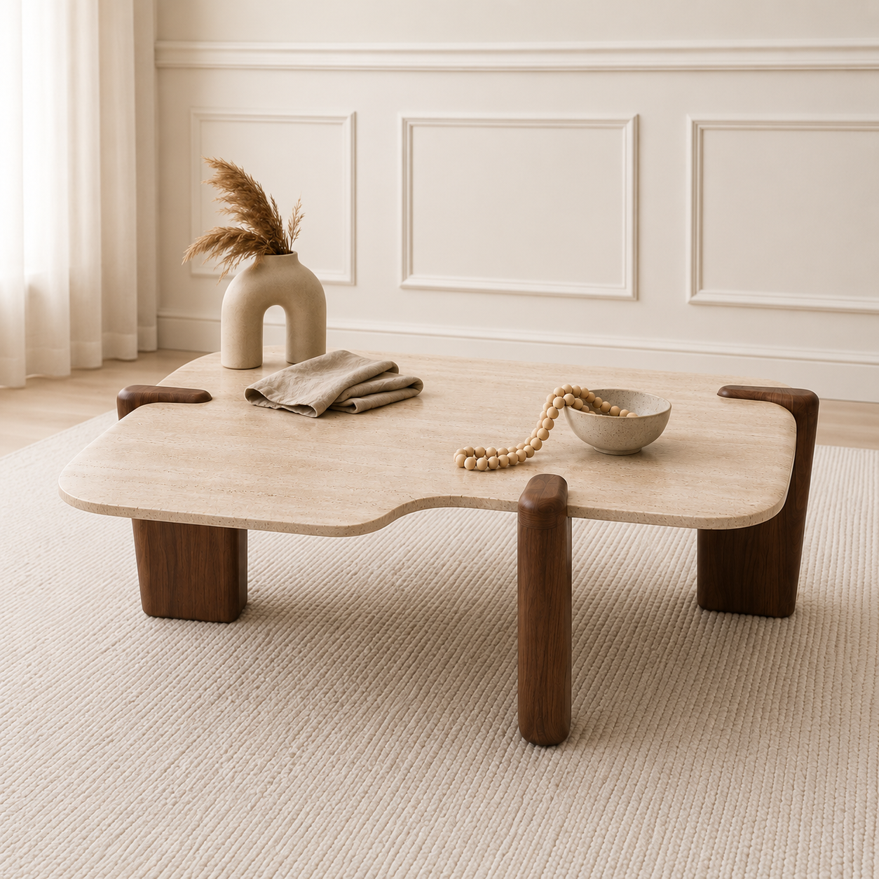 Craft Coffee Table Set Travertine