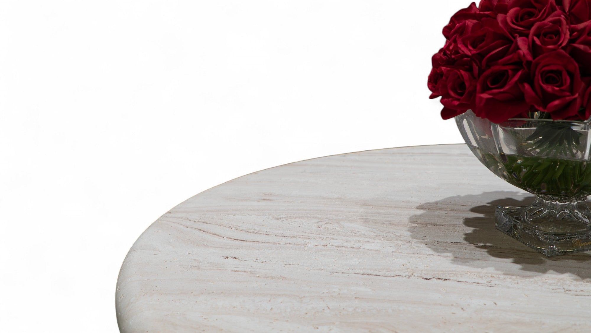 091 Round Travertine Dining Table