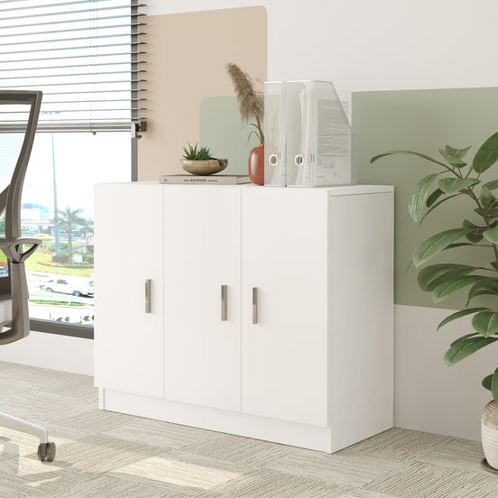 Valmere Book shelve file cabinet Wide White