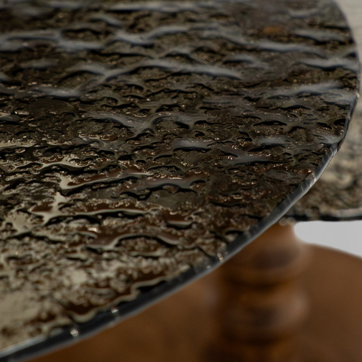 941 Walnut Bronze Fusion Glass Coffee Table