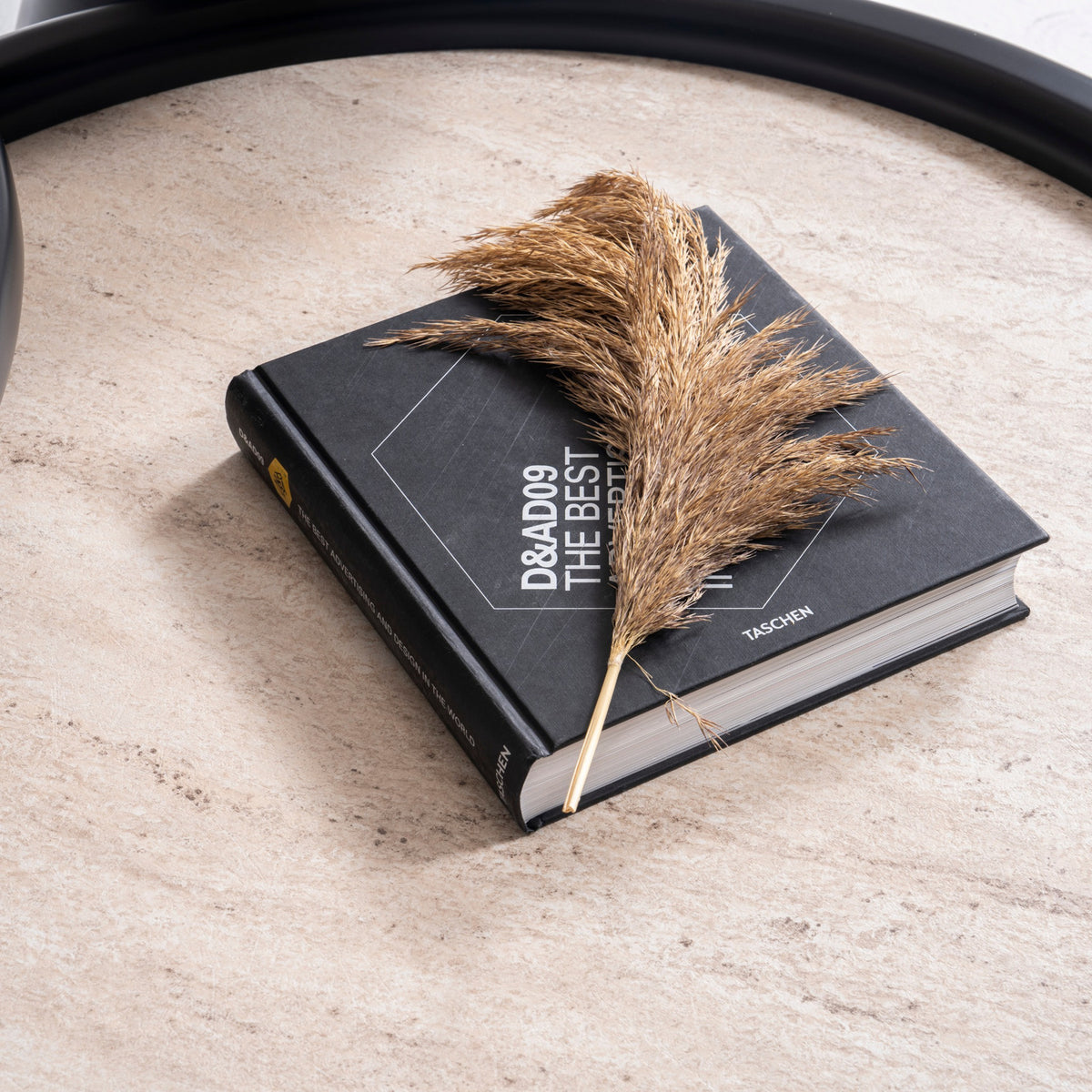Intense Black Travertine Coffee Table Set