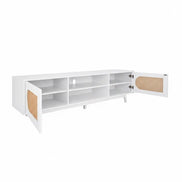 Claude Rattan Tv Unit White 200cm