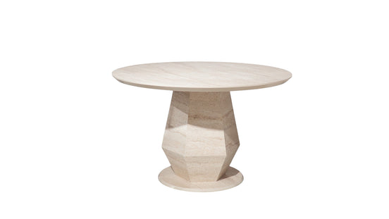 095 Round Travertine Dining Table