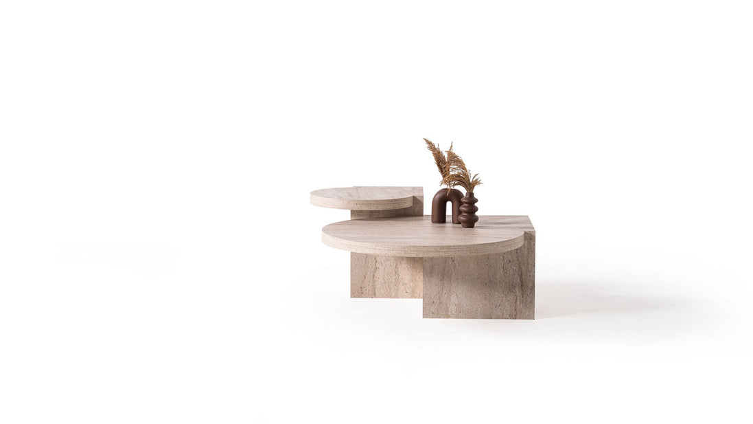 Supreme Travertine Coffee Table Set