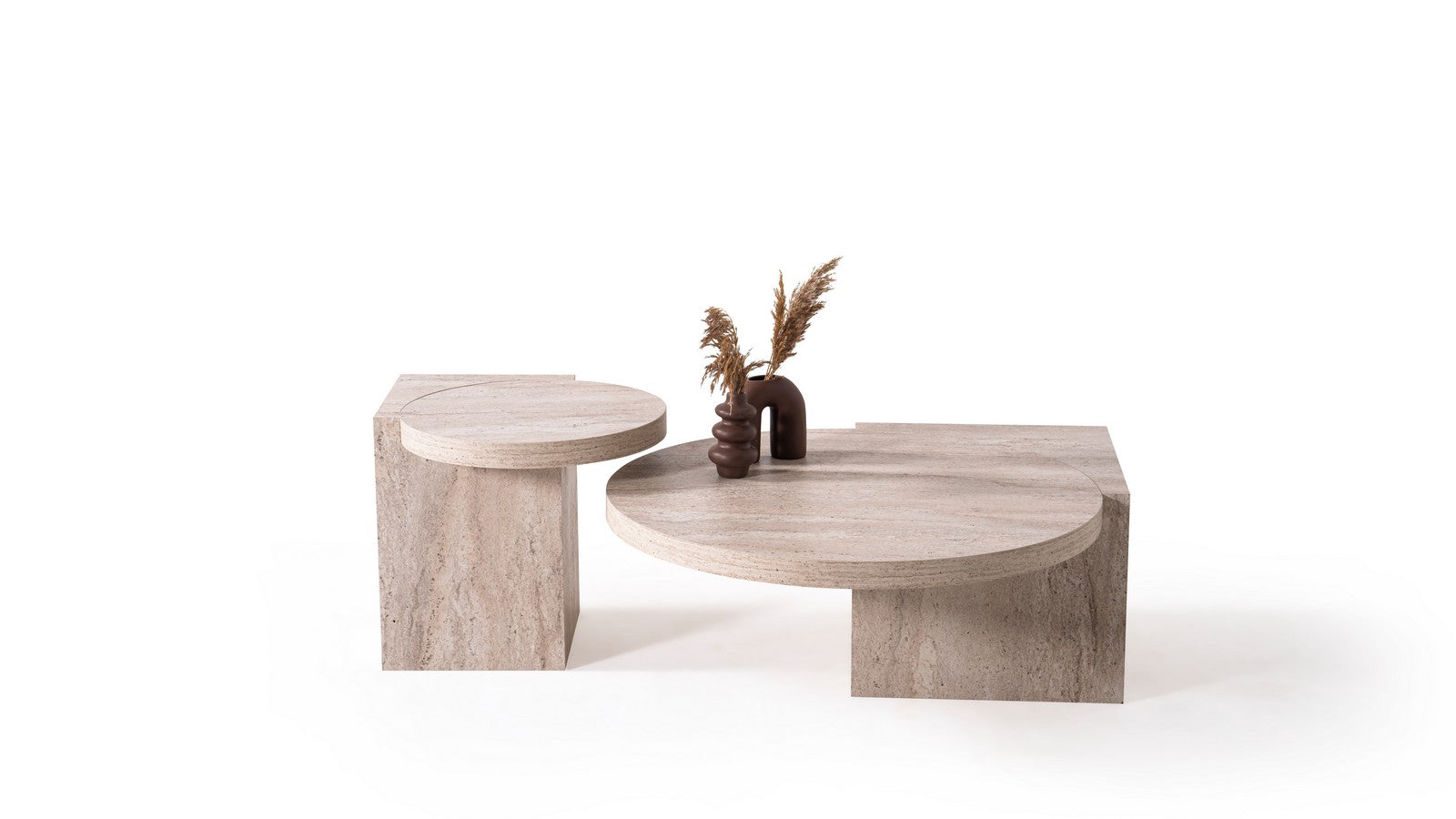 Supreme Travertine Coffee Table Set