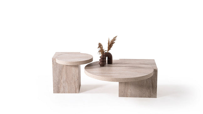 Supreme Travertine Coffee Table Set