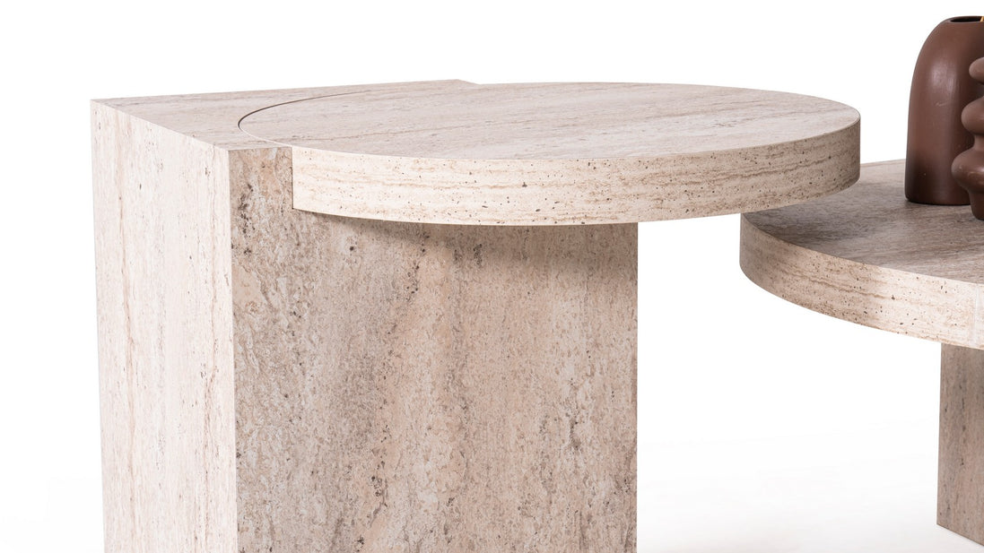Supreme Travertine Coffee Table Set