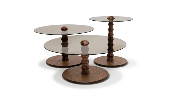 941 Walnut Bronze Glass Coffee Table