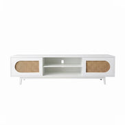 Claude Rattan Tv Unit White 200cm