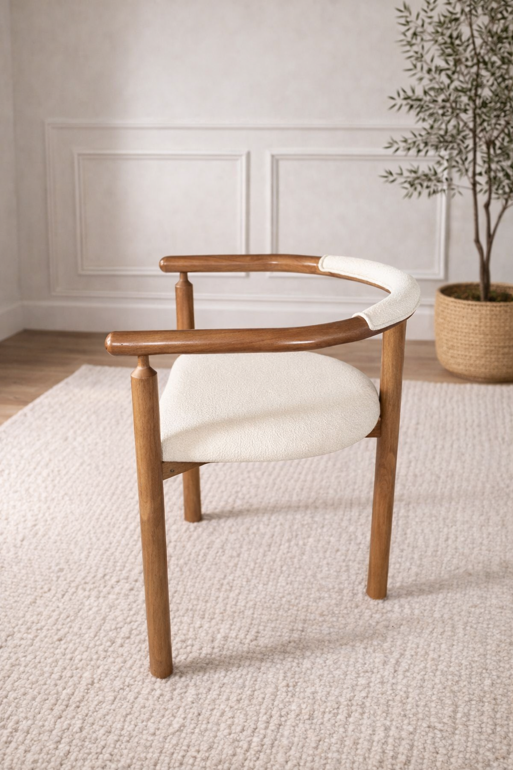Kairo Wood Armchair White