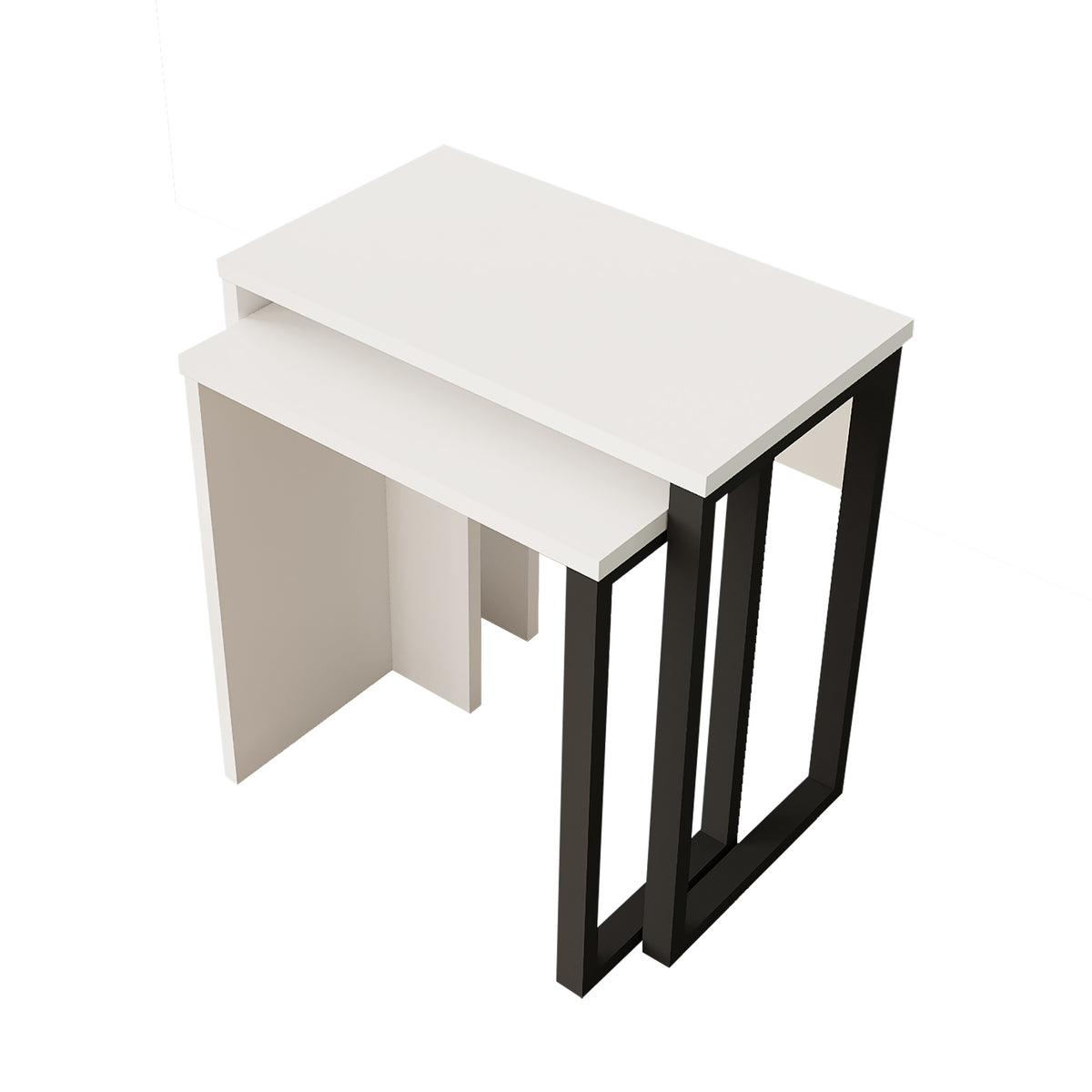 Lunara Edge Nesting Table 2 set White