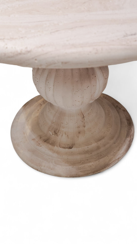 091 Round Travertine Dining Table