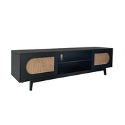 Claude Rattan Tv Unit Black 200cm