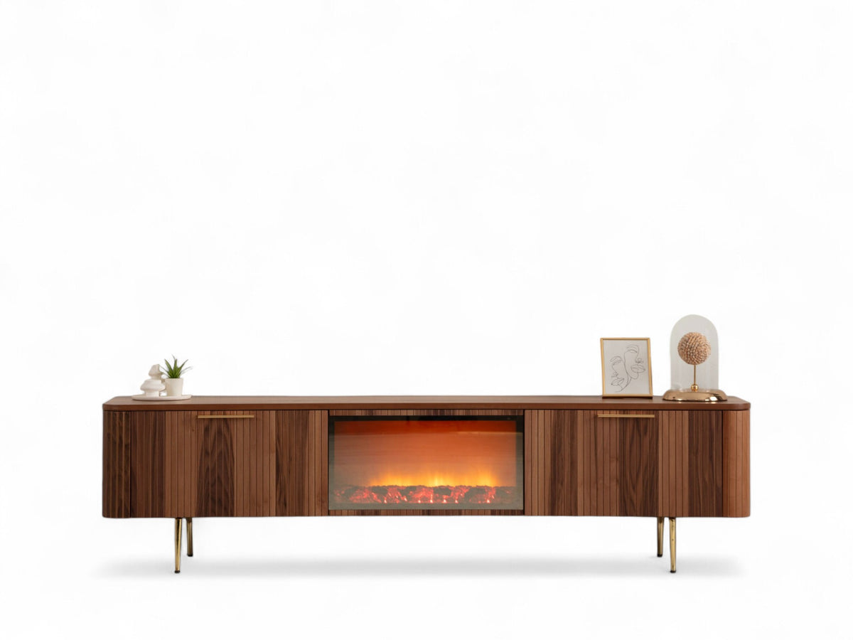 Asta Wooden Fire Tv Unit 200cm
