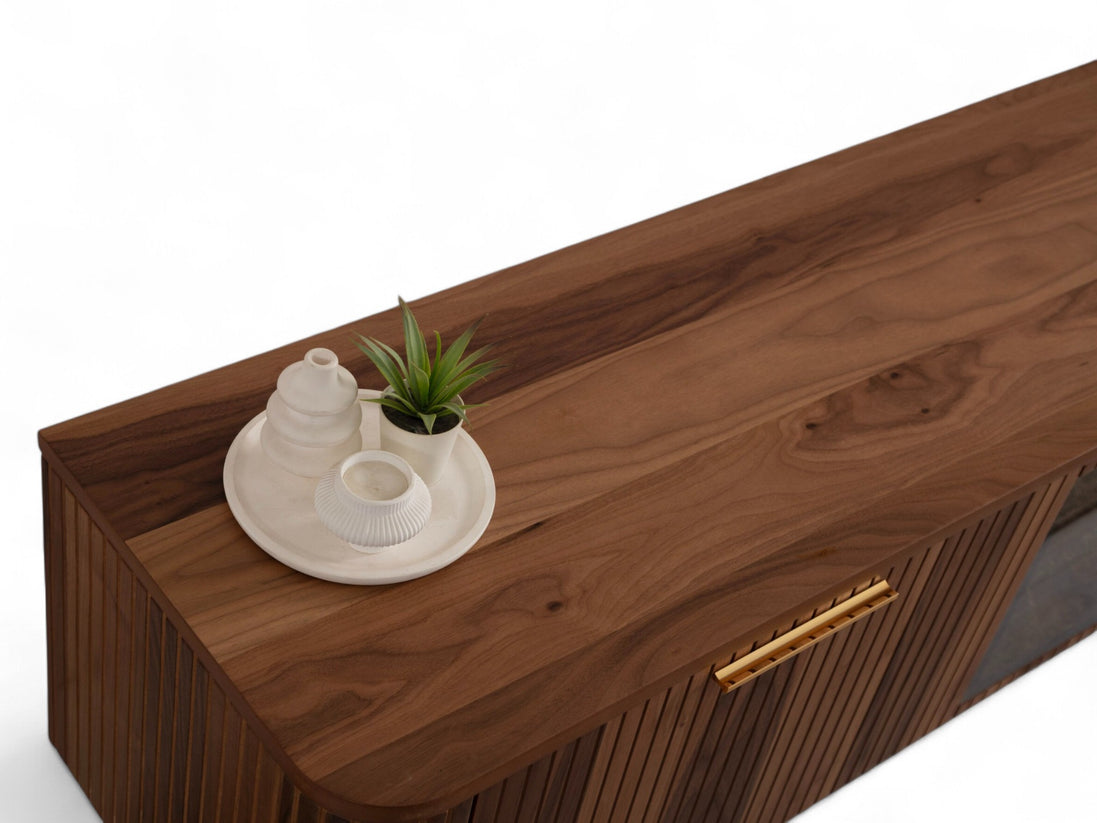 Asta Wooden Fire Tv Unit 200cm