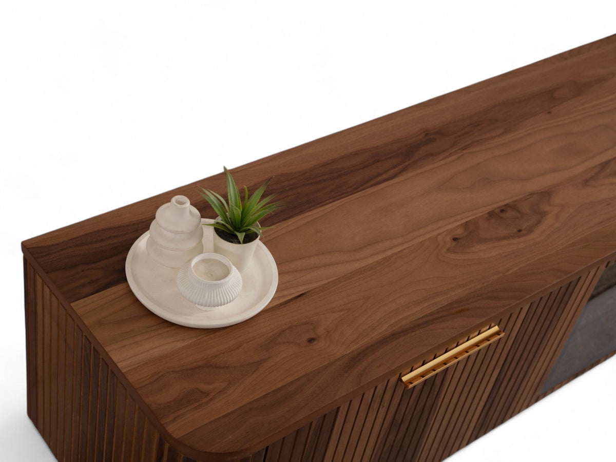 Asta Wooden Fire Tv Unit 200cm
