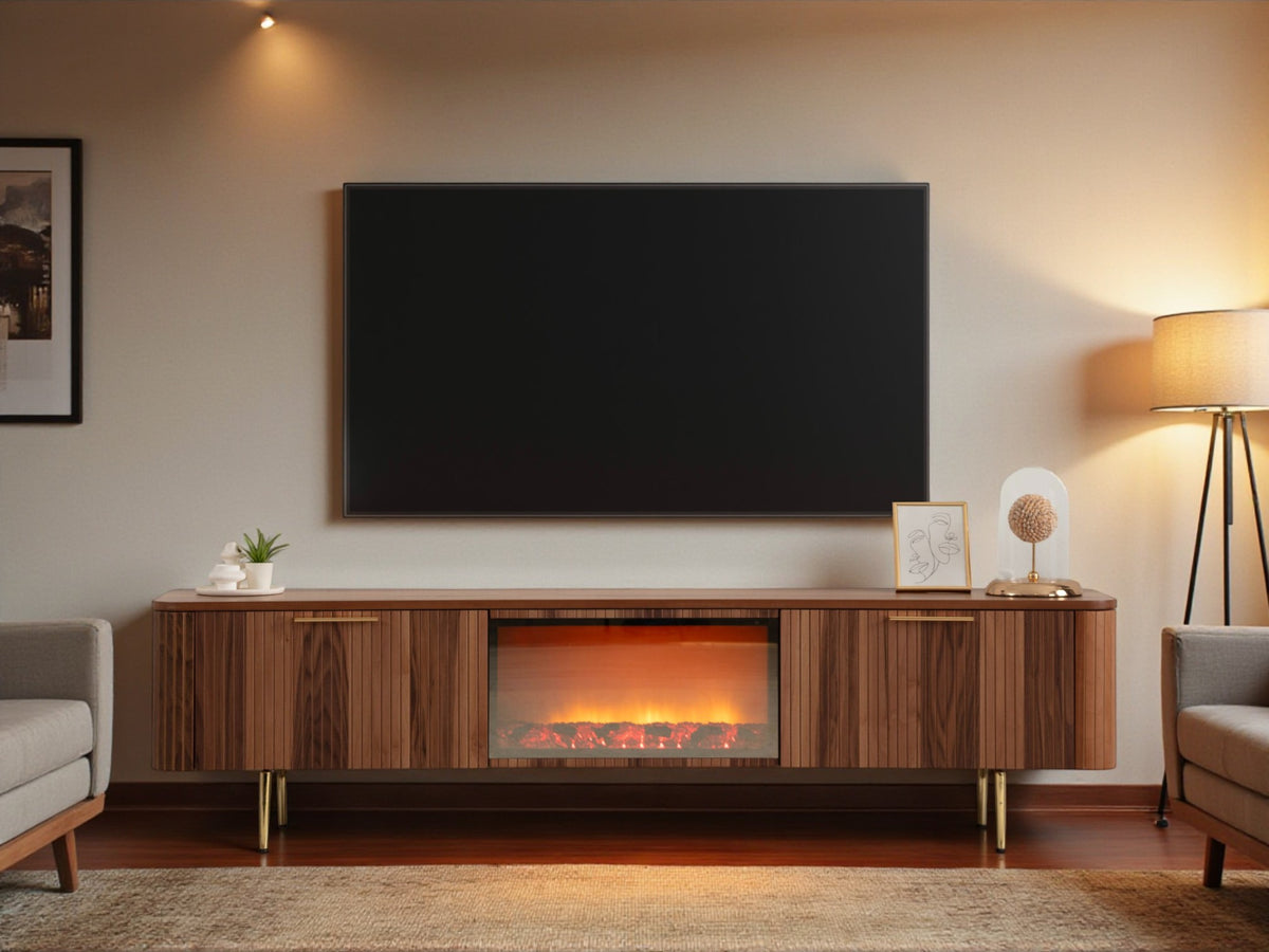Asta Wooden Fire Tv Unit 200cm