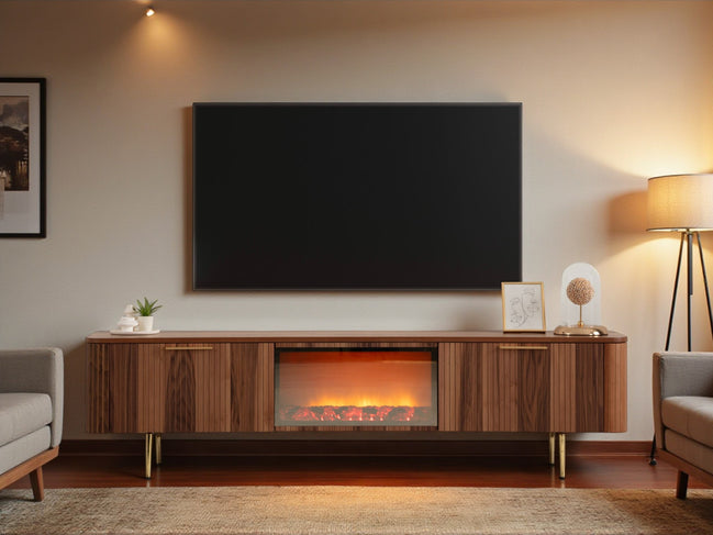 Asta Wooden Fire Tv Unit 200cm