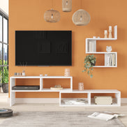 Veloura TV Unit with Wall Shelves White