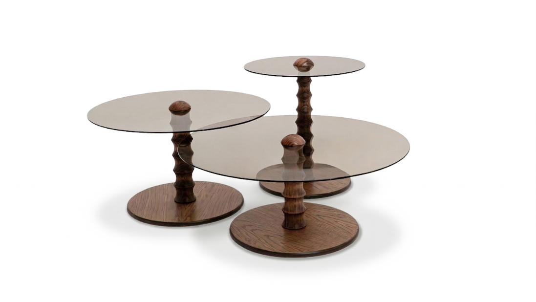941 Walnut Bronze Glass Coffee Table