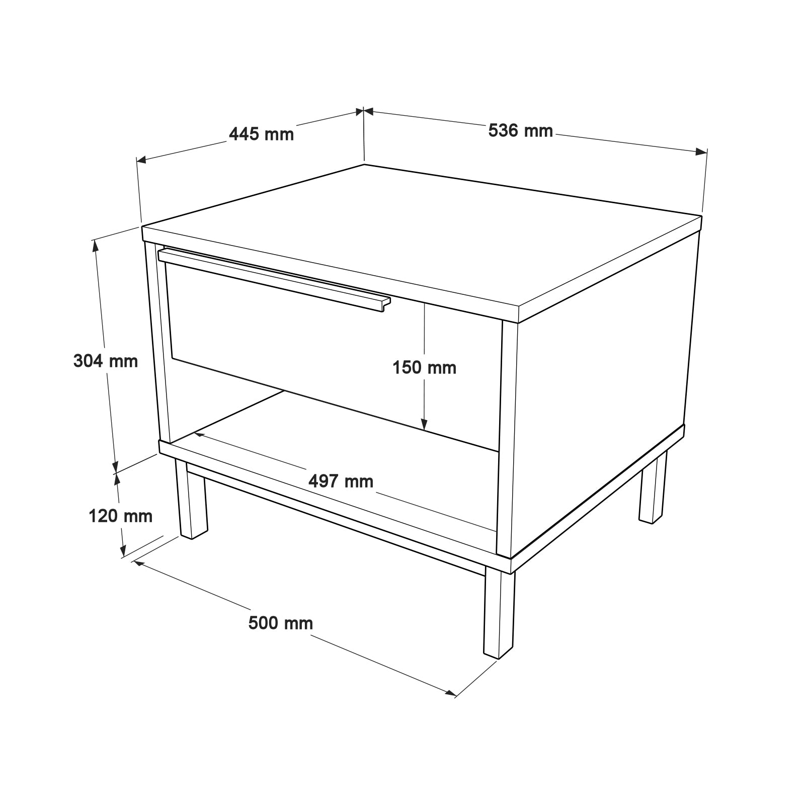 Nordic Wooden Bedside Table