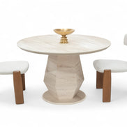 095 Round Travertine Dining Table