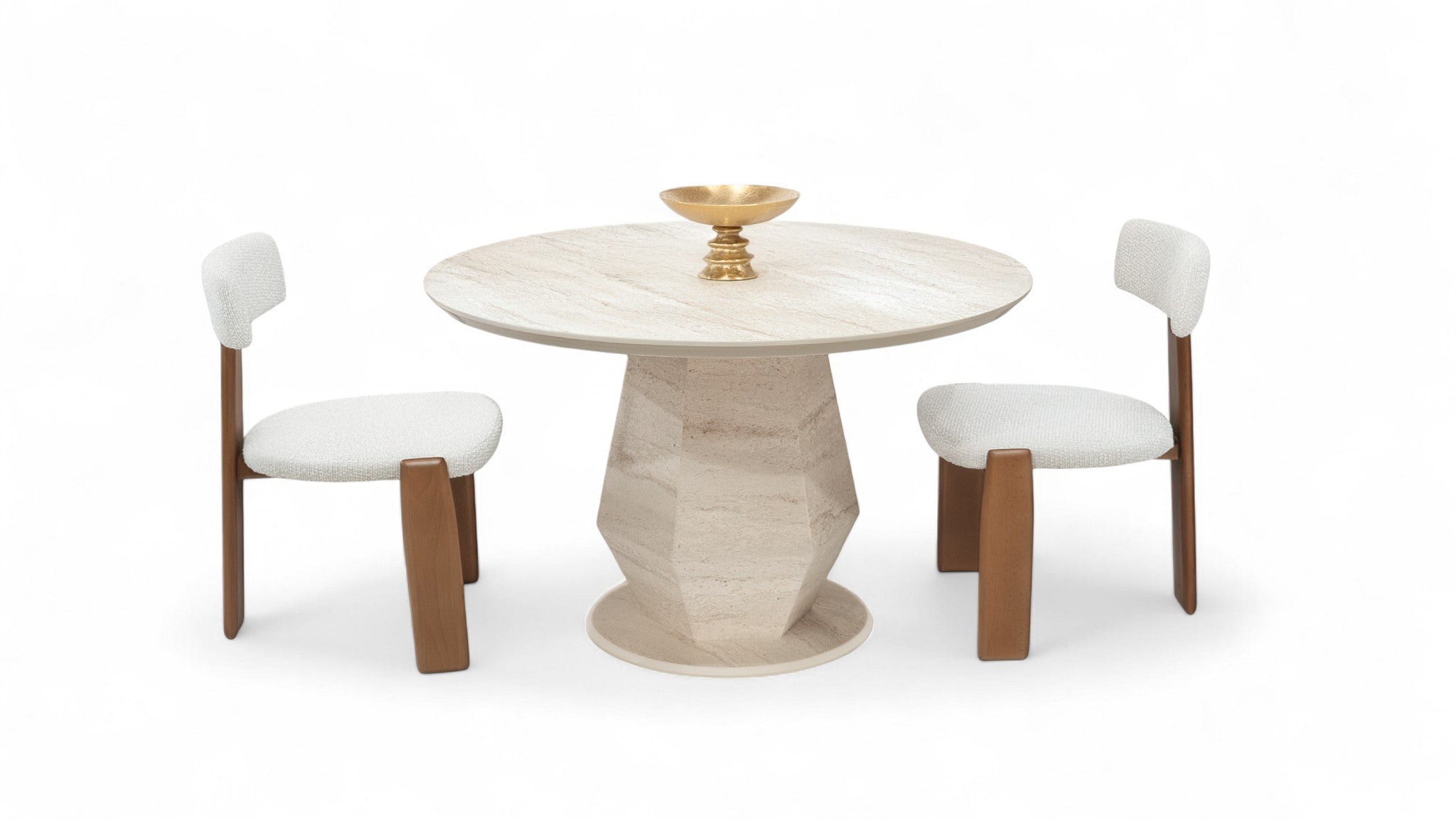 095 Round Travertine Dining Table