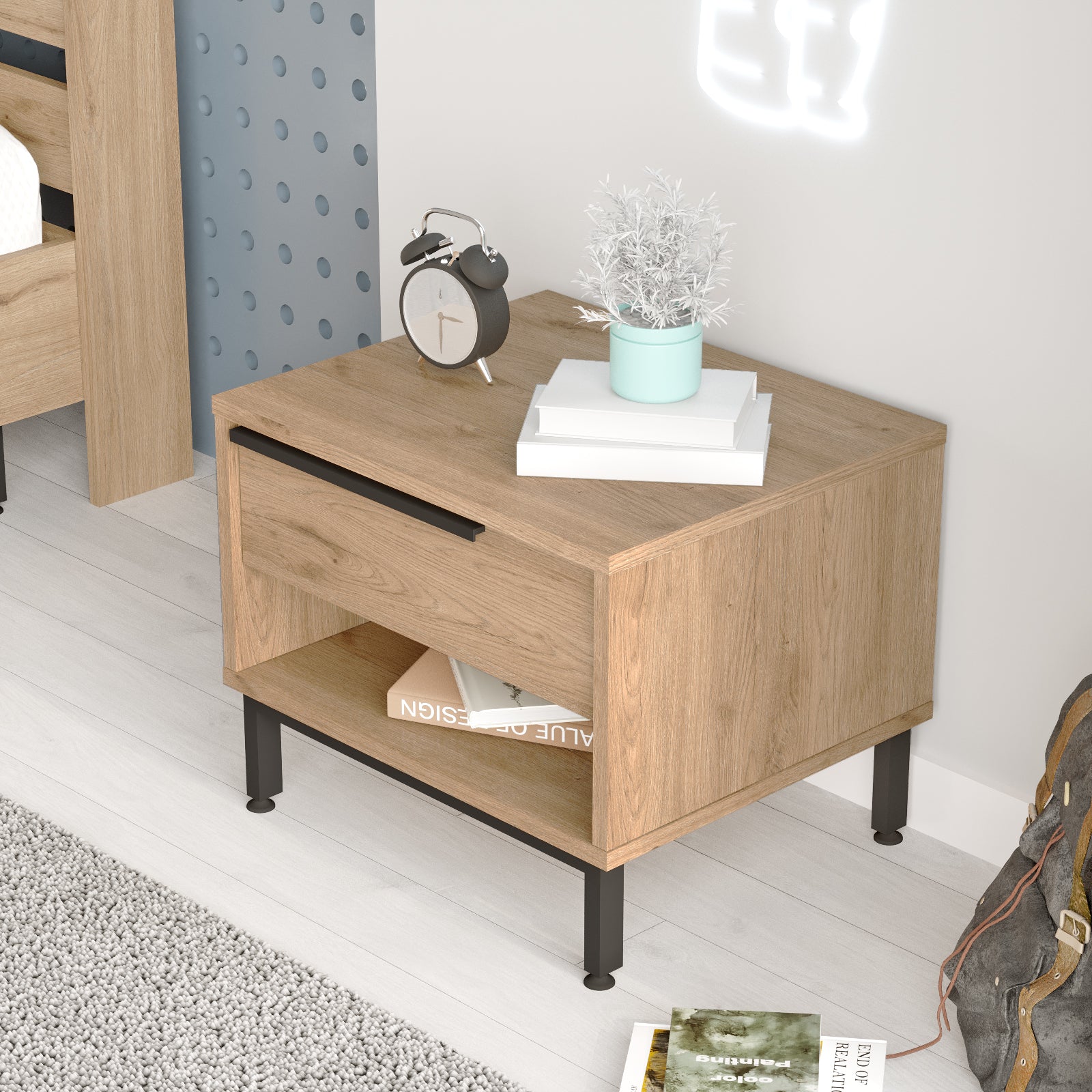 Nordic Wooden Bedside Table