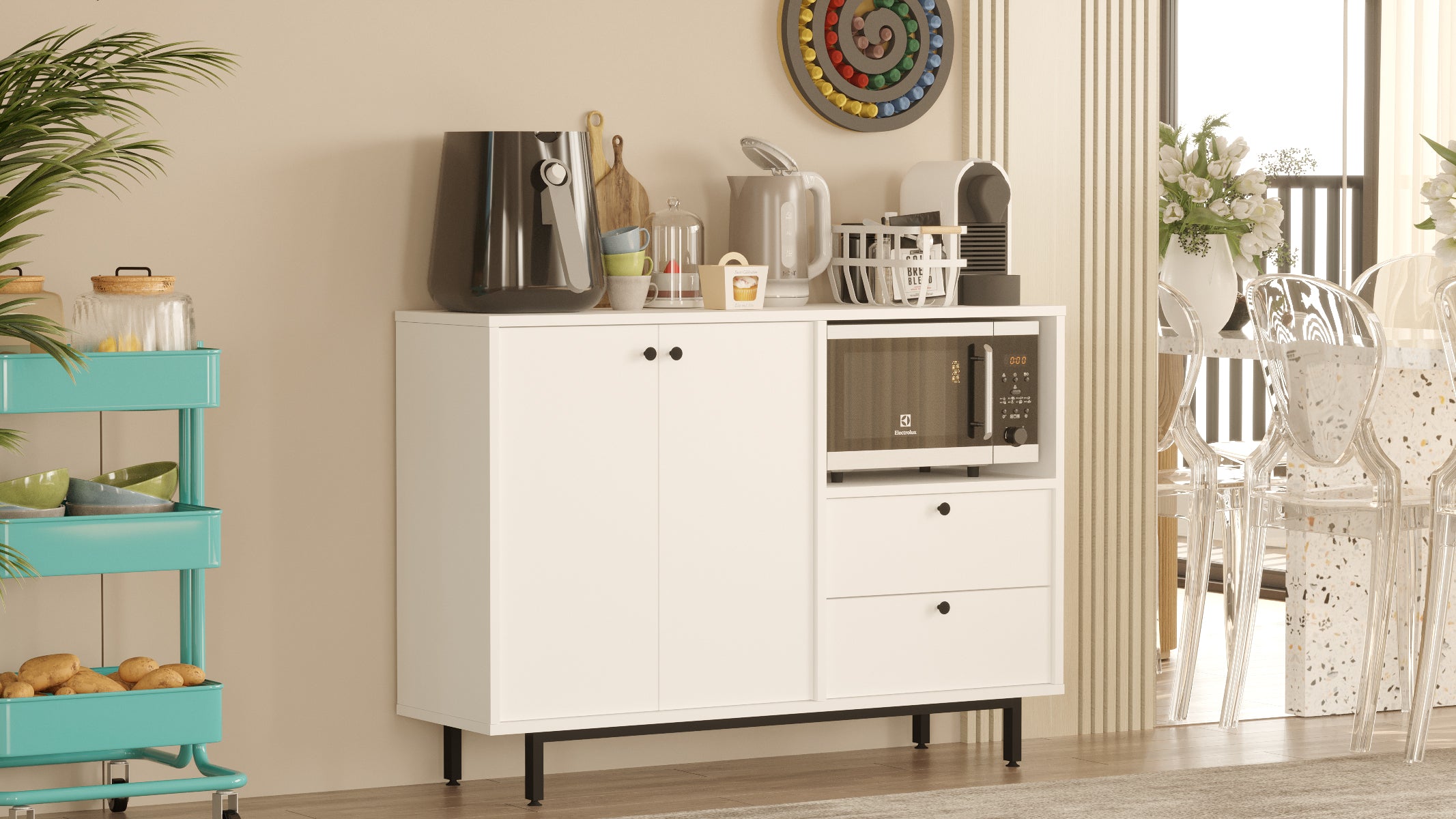 Lunaro Storage Cabinet with Shelves Large