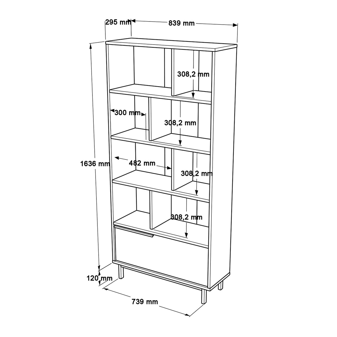 Frostveil BookShelf Storage Cabinet White