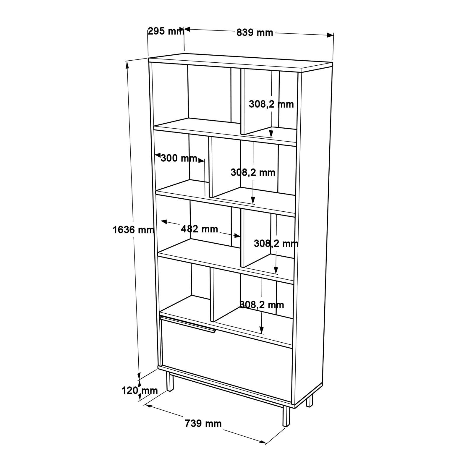 Frostveil BookShelf Storage Cabinet White
