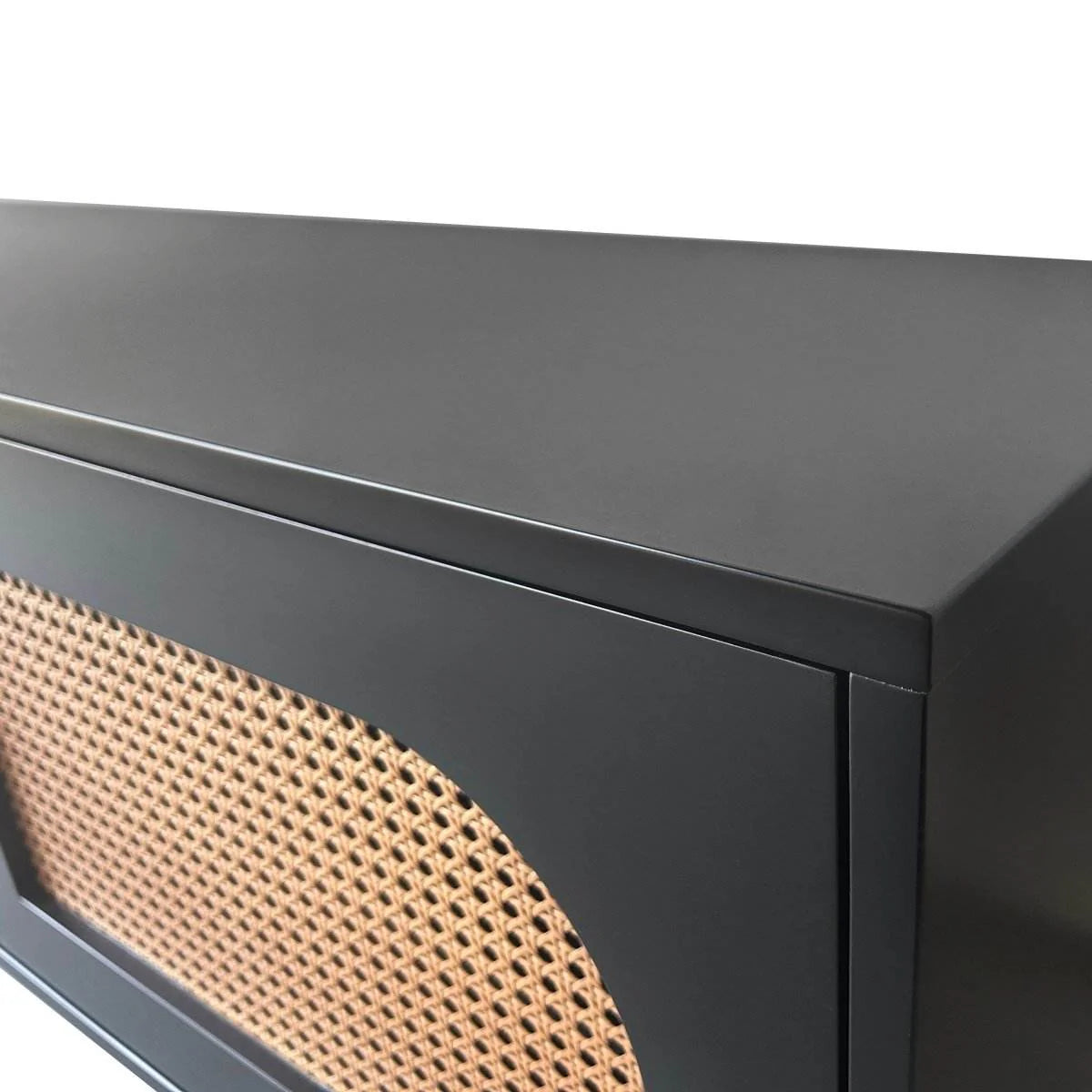 Claude Rattan Tv Unit Black 200cm