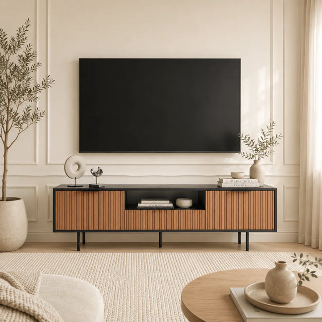Canva Tv Unit Black Walnut 200cm
