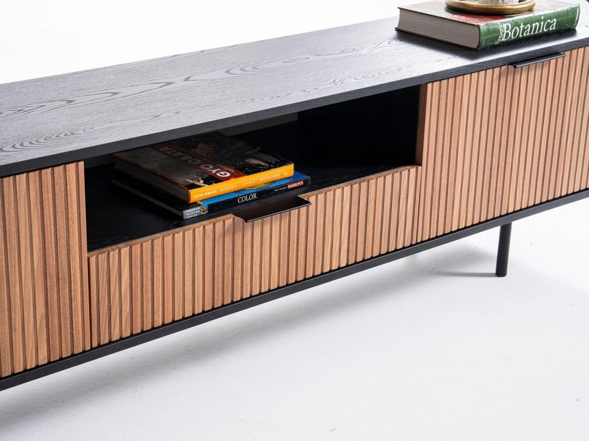 Canva Tv Unit Black Walnut 200cm