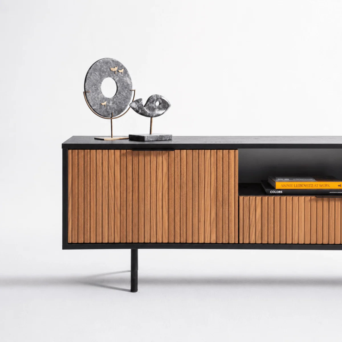 Canva Tv Unit Black Walnut 200cm