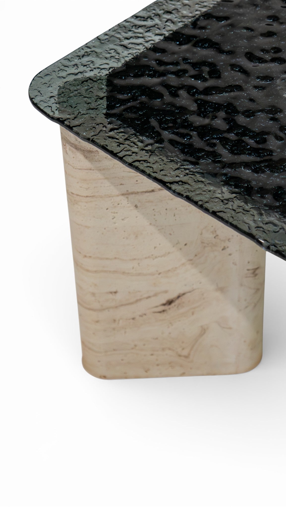 807 - 808 Travertine Smoked Coffee Table Set