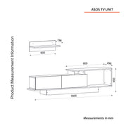 Aster TV Unit with Wall Shelves White