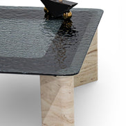 807 - 808 Travertine Smoked Coffee Table Set