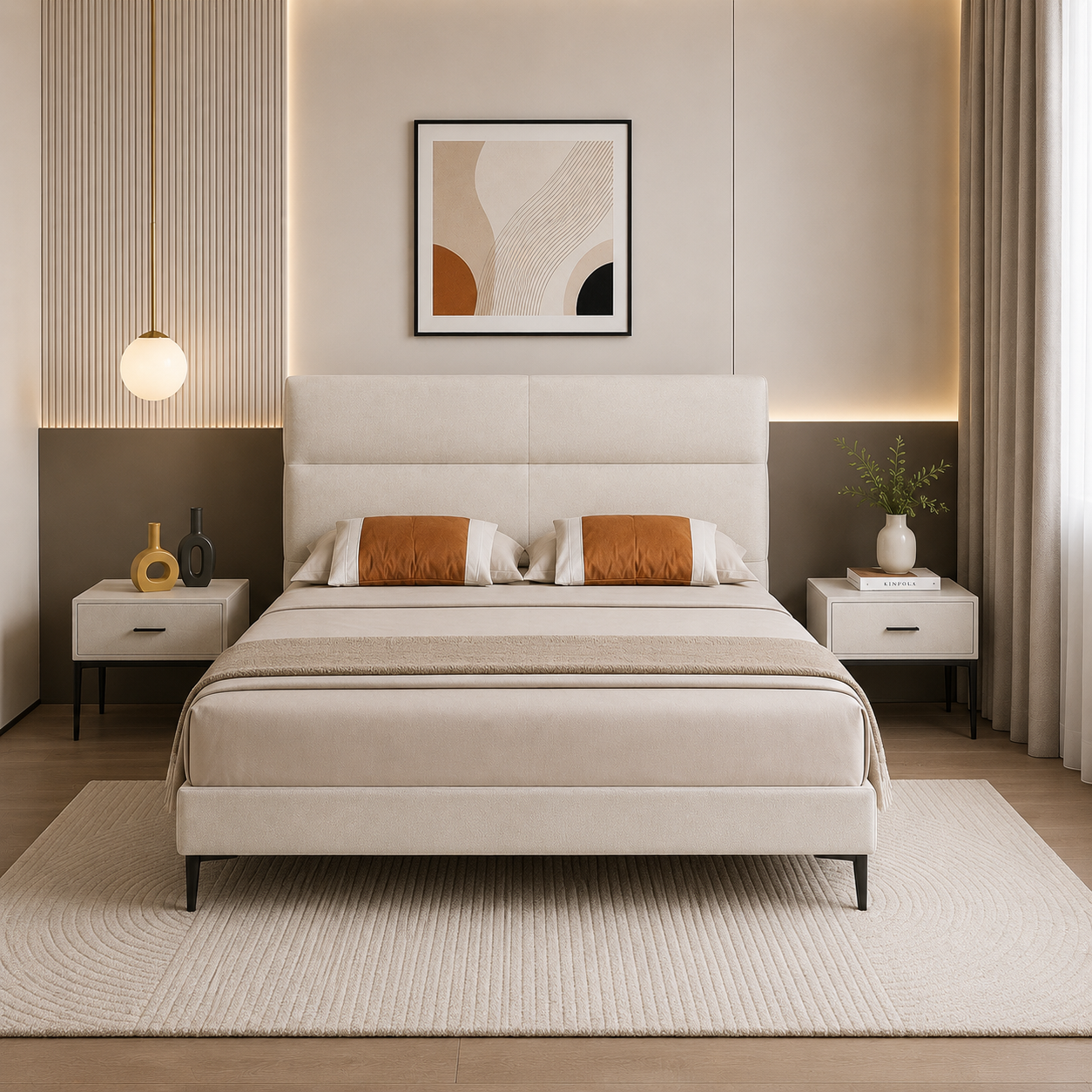 Whitehaven King Upholstered Bed 180x200