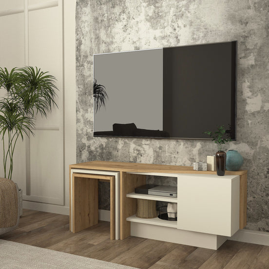 Rodega TV Stand with Nesting Table