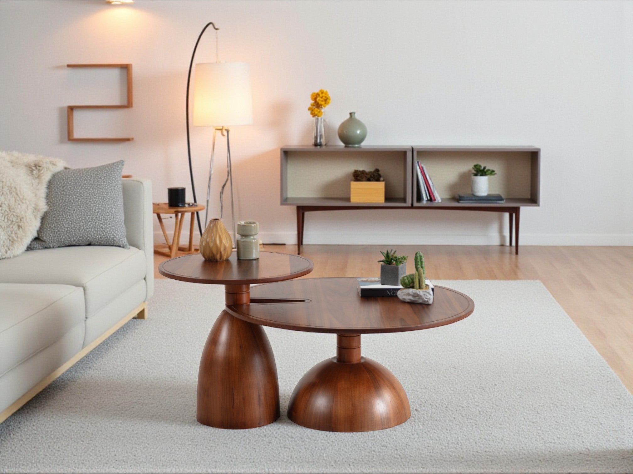 Dinna Walnut Coffee Table Set