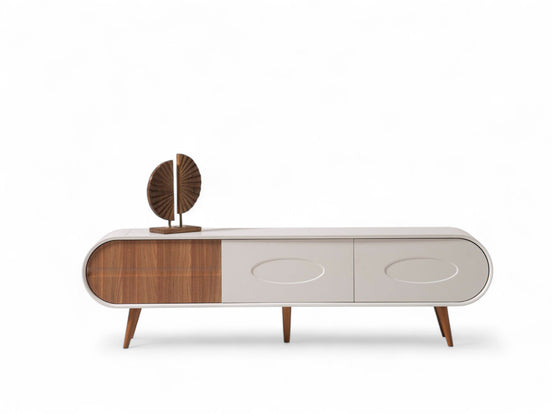 Discovery Tv Unit Cream Walnut 200cm