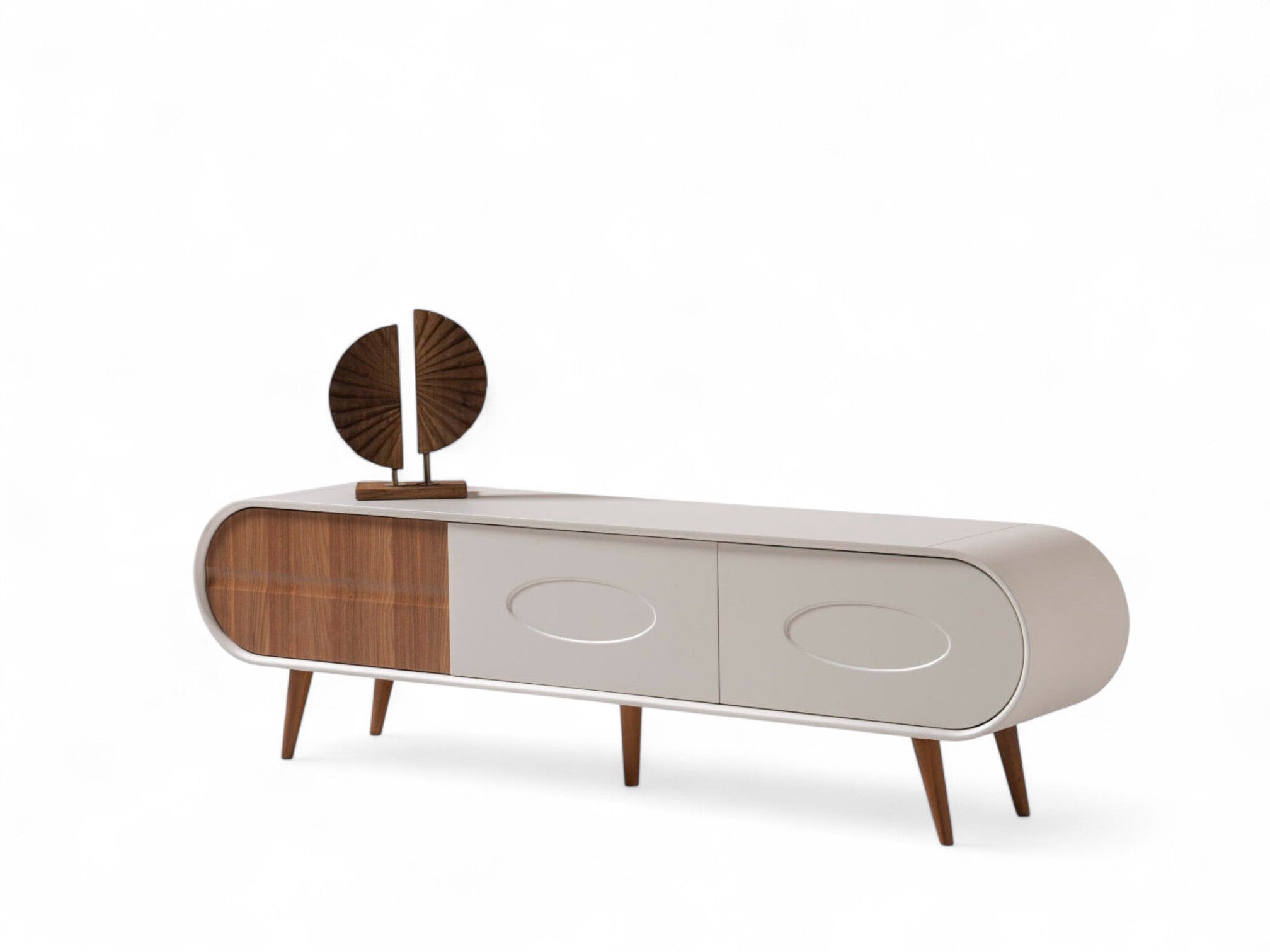 Discovery Tv Unit Cream Walnut 200cm