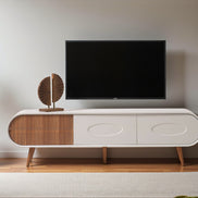 Discovery Tv Unit Cream Walnut 200cm